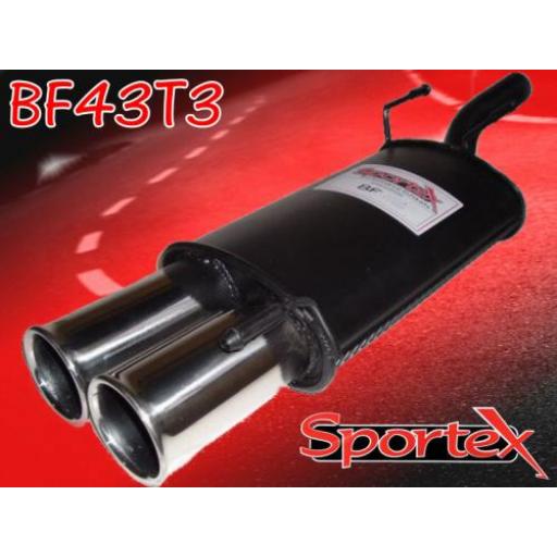 Sportex Ford Fiesta exhaust back box 1.25i 1.3i 1995-2002 T3