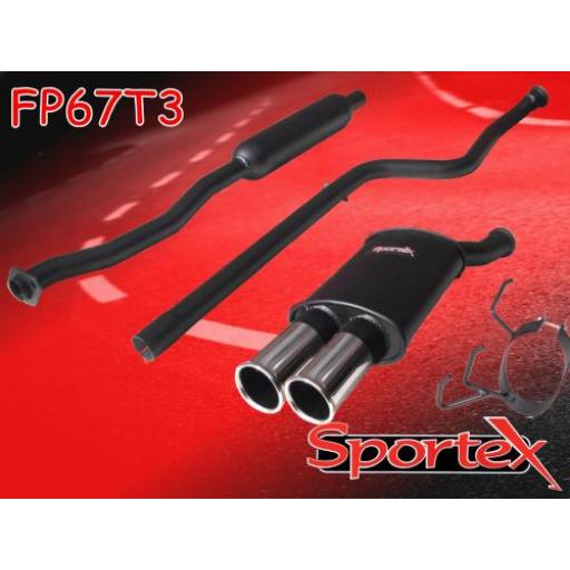 Sportex Peugeot 106 1.1 1.4 performance exhaust system 2000-2004 T3