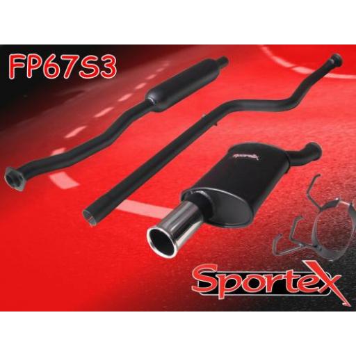 Sportex Peugeot 106 1.1 1.4 performance exhaust system 2000-2004 S3