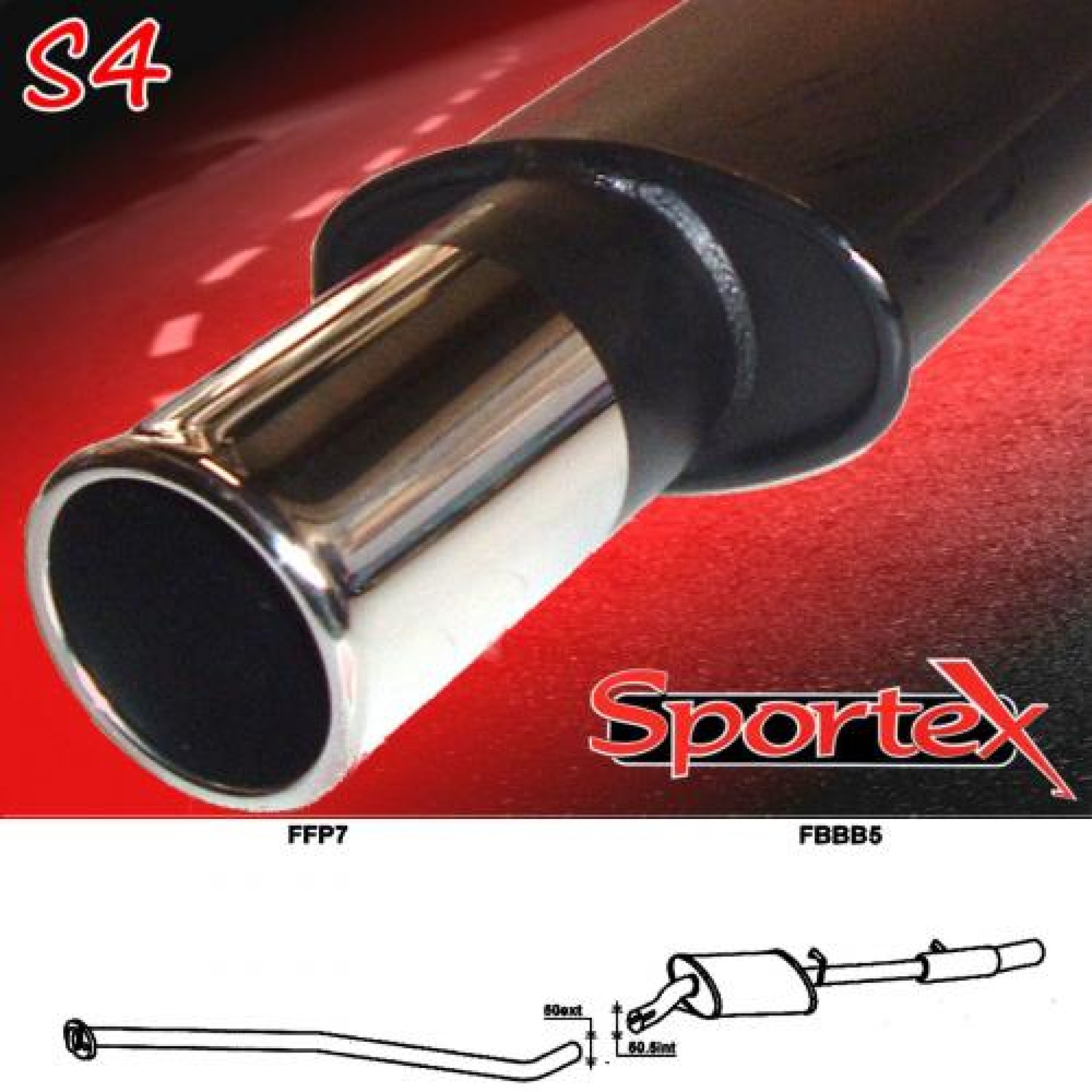 Sportex Ford Fiesta performance exhaust system 1.3 1.6 19811984 S4