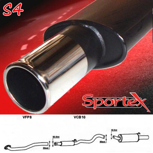 Sportex Vauxhall Nova Race Tube exhaust system 1.6i GSi 1990-1992 S3.5